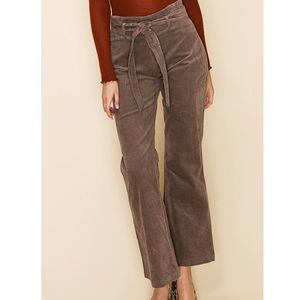 Bootcut Mushroom Color Corduroy Pants